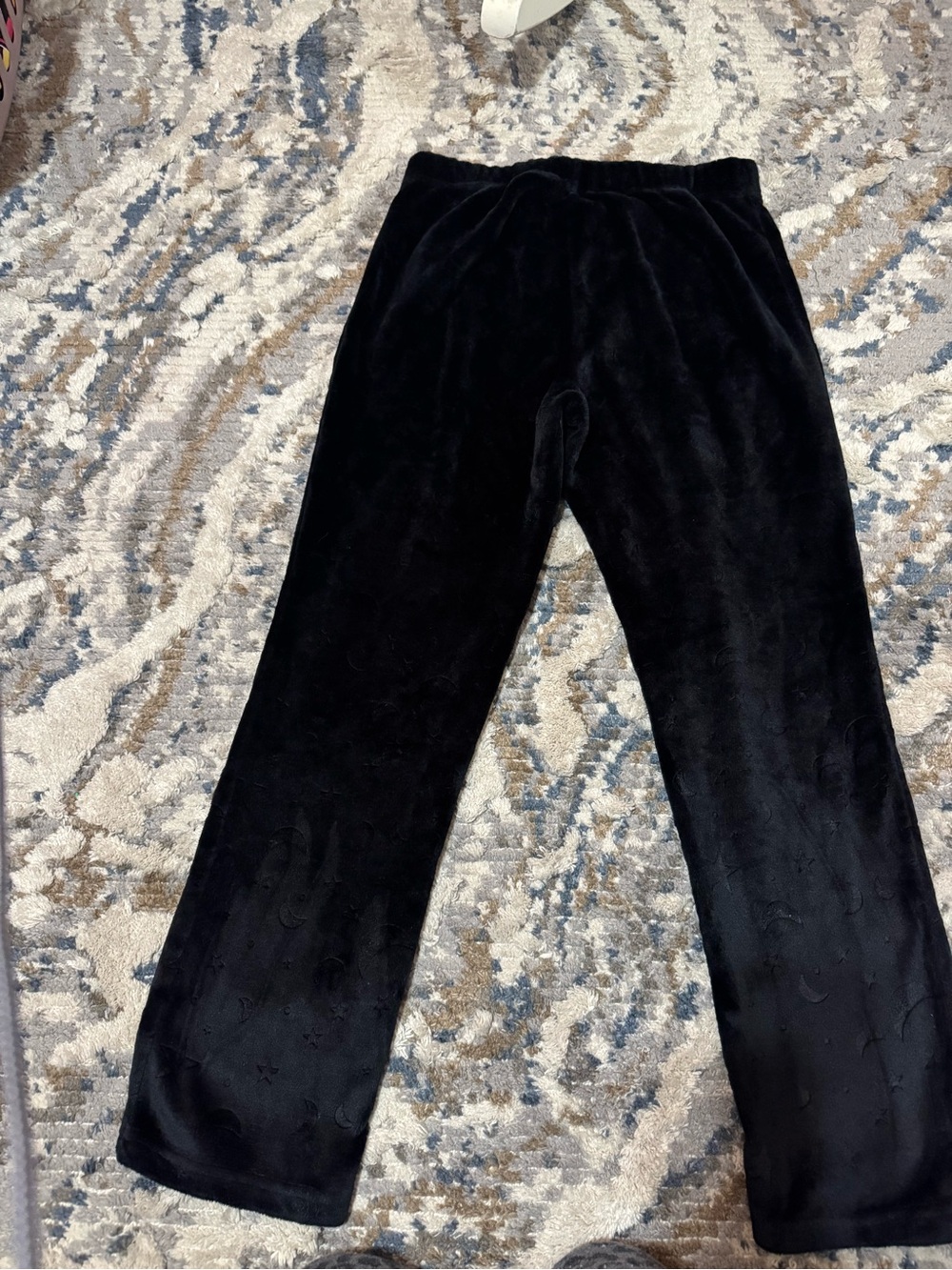La Vie En Rose Black Plush Lounge Pajama Pants
